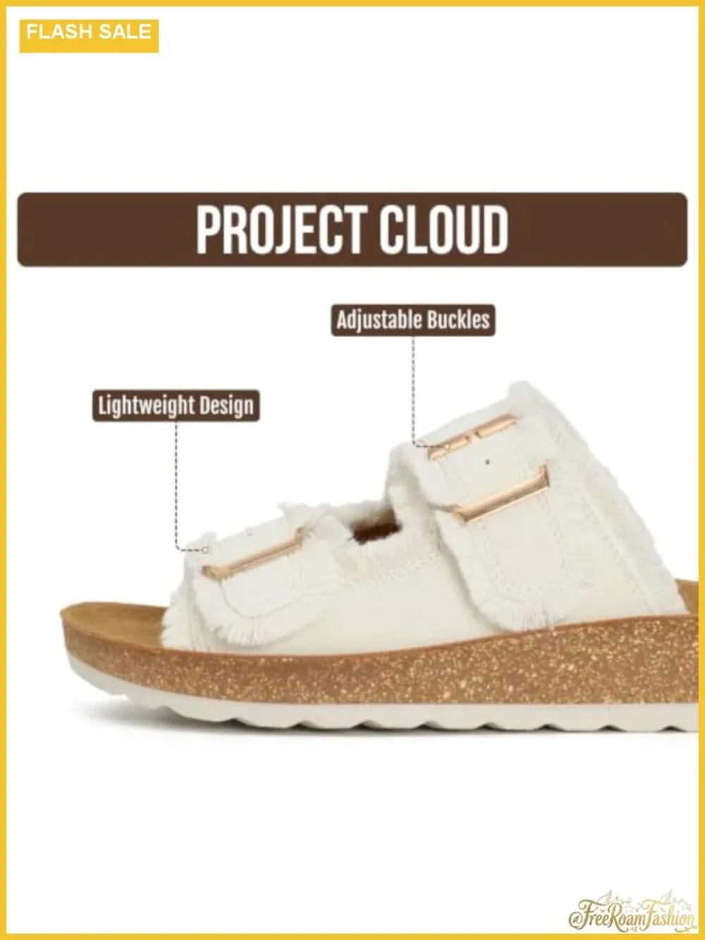 Platform Slide Sandals Adjustable Strap Buckle Open Toe Water Resistant